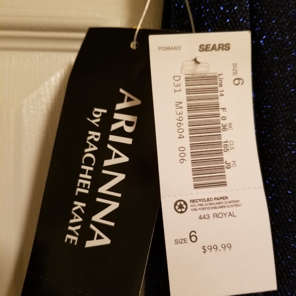 Cobalt blue and black formal dress - Picture 3 of 3